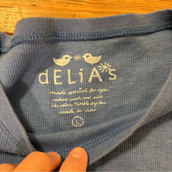 Vintage Delia’s y2k long sleeve layering top size L juniors - Picture 3 of 4